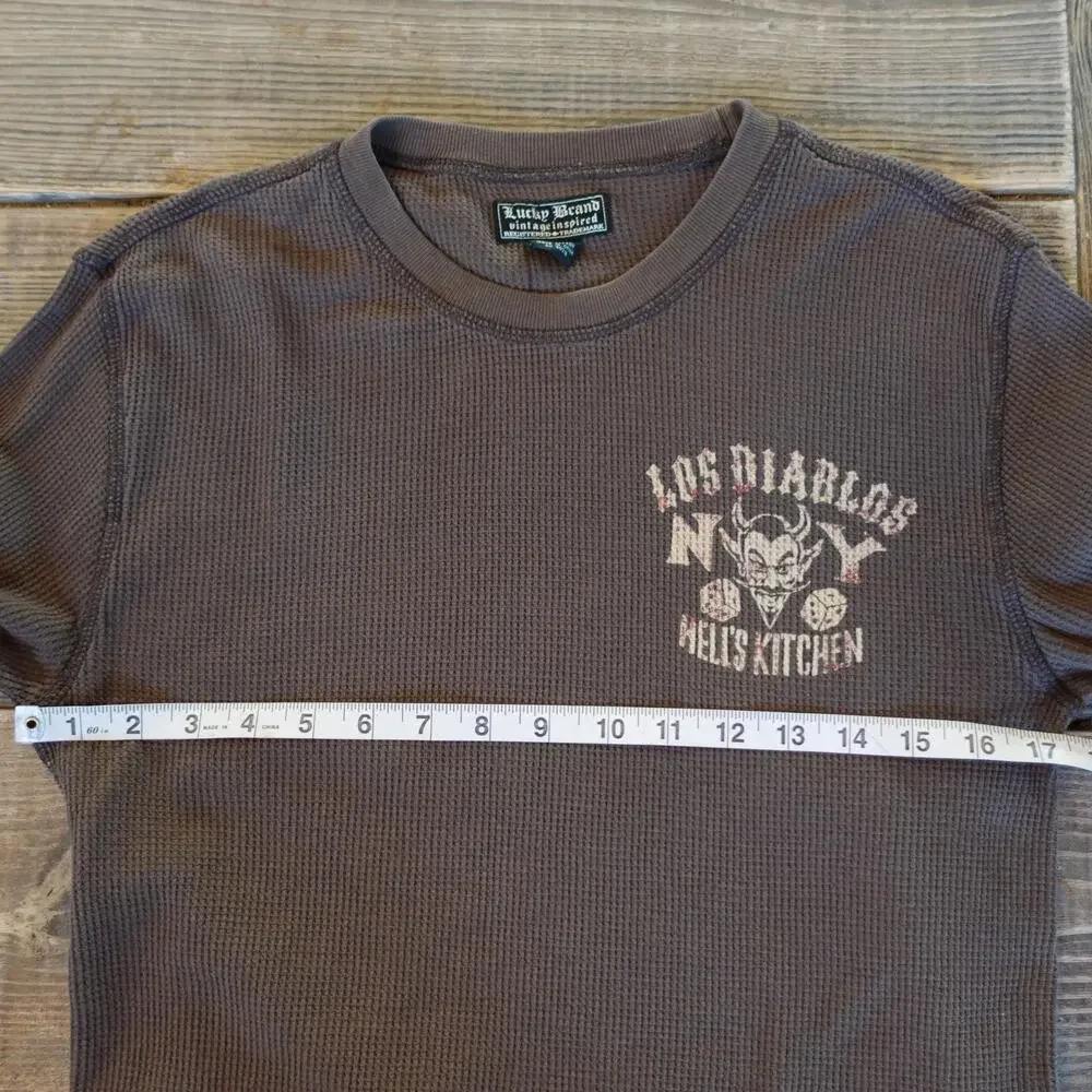 Vintage Y2K Lucky Brand Shirt Mens‎ Small Thermal Los Diablos Hells Kitchen Tee